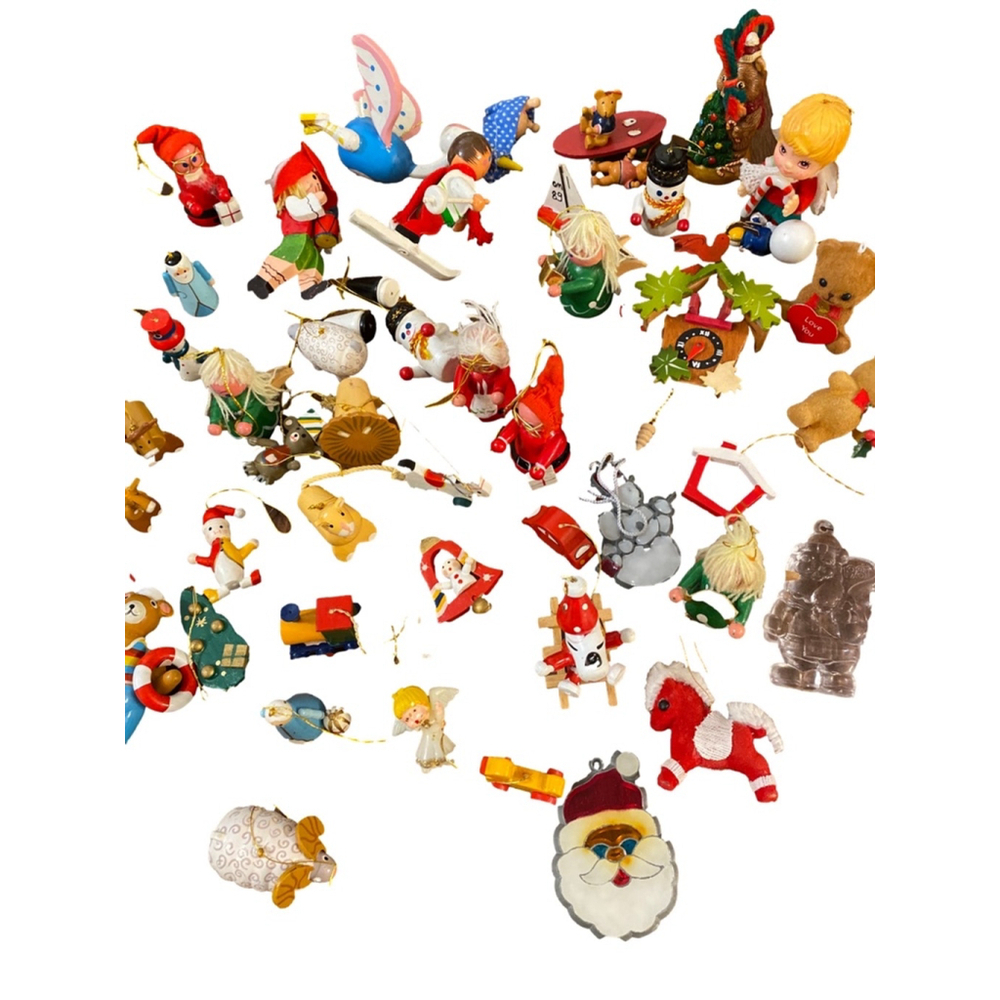 Vintage Christmas Ornaments Set of 48 Multicolor